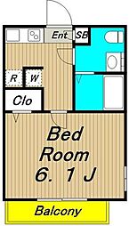 リブリ永福 1階1Kの間取り