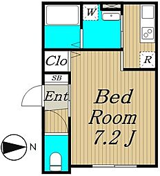 フレグランスコート 1階1Kの間取り