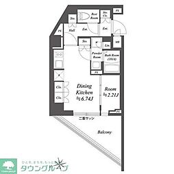 ブランシエスタ荻窪 4階1DKの間取り