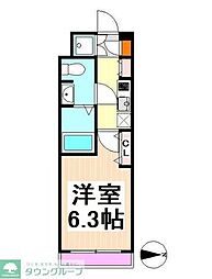 グリーンハウス6 3階1Kの間取り