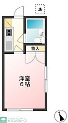 和泉パレス 2階1Kの間取り