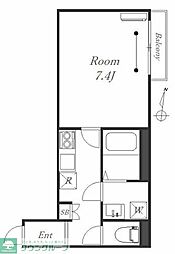 コルディアルマン貫井(コルディアルマンヌクイ) 2階1Kの間取り