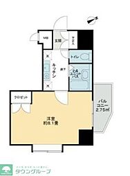 エクセリア荻窪 1Kの間取図画像