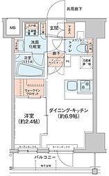 アジールコート新高円寺 1DKの間取図画像