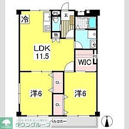 グリーンパークみその 2LDKの間取図画像