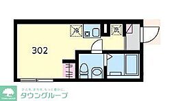 - ワンルームの間取図画像