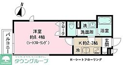 シャンブル2 1Kの間取図画像