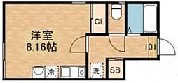 サニーヴィラ代田橋 ワンルームの間取図画像
