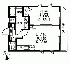 モン・シャトー新高円寺新館 1LDKの間取図画像