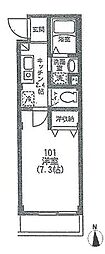 サンドリヨン 1Kの間取図画像