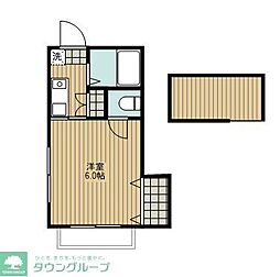 パインウッドP-2 ワンルームの間取図画像