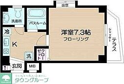 ファインコート桜 1Kの間取図画像