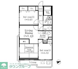エミネンス高野台 3LDKの間取図画像