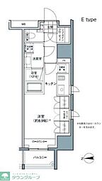 パークハビオ東中野 ワンルームの間取図画像