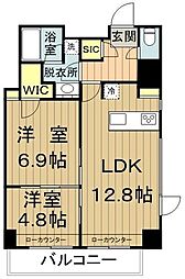 パークハビオ東中野 2LDKの間取図画像