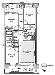 ソアラノーム荻窪天沼 3LDKの間取図画像