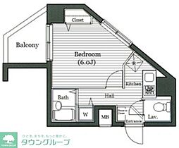 ガラ・シティ高田馬場 1Kの間取図画像