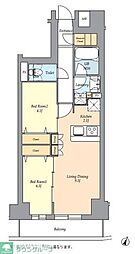 杉並区荻窪2丁目マンション 2LDKの間取図画像