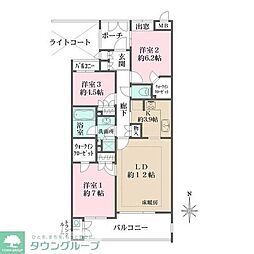 びゅうパルク中野上ノ原 3LDKの間取図画像