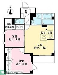 ミノリア阿佐ヶ谷 2LDKの間取図画像