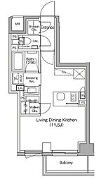 ザ・パークハビオ中野新橋 ワンルームの間取図画像