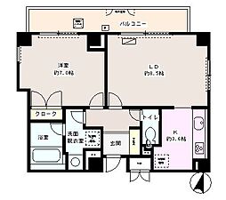 ステラア浜田山 1LDKの間取図画像