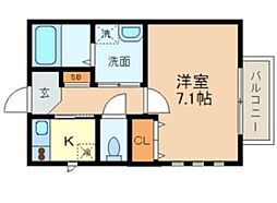 ペアメゾンリノ 1Kの間取図画像
