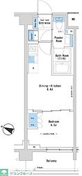 ルフォンプログレ中野富士見町ザ・レジデンス 1DKの間取図画像