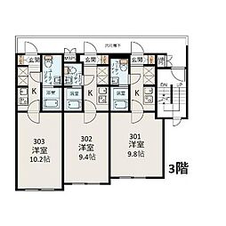 マイプレイス 1Kの間取図画像