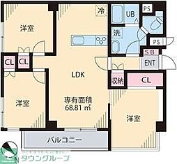ハイツスモルカ 3LDKの間取図画像