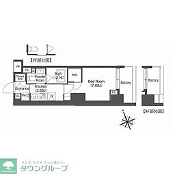 コンフォリア西荻窪 6階1Kの間取り