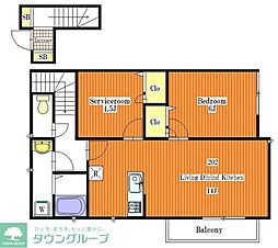 SUZUSHIRO 2階1SLDKの間取り