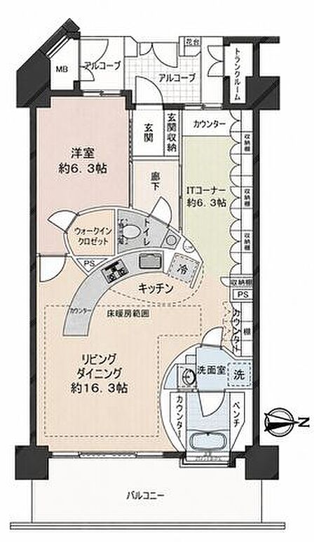 1LDK 間取り