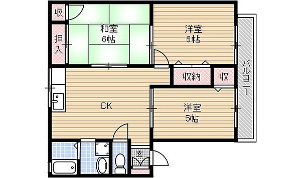 ファミール 102号室｜大阪府茨木市真砂１丁目(賃貸アパート3DK・1階・55.00㎡)の写真 その2