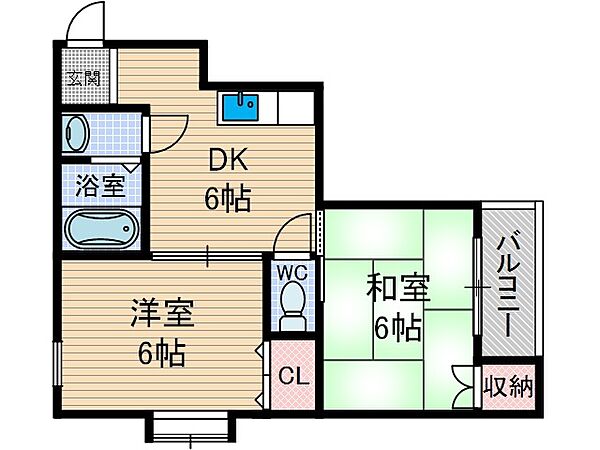 グリーンハウス 301号室｜大阪府茨木市寺田町(賃貸マンション2DK・3階・35.00㎡)の写真 その2