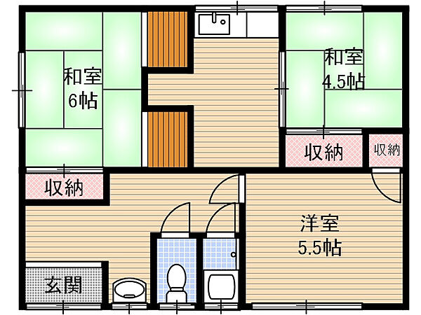 貴船貸家 1号室｜大阪府茨木市水尾４丁目(賃貸一戸建3K・1階・49.36㎡)の写真 その2