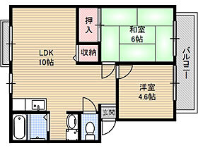 サンシティミシマ 201号室 ｜ 大阪府摂津市三島２丁目（賃貸マンション1LDK・1階・45.00㎡） その2