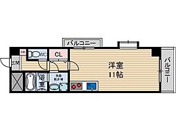 ステーションハイツ南茨木 5階ワンルームの間取り