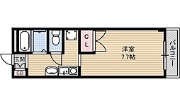 ウエストコーポ 1階1Kの間取り