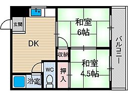 水尾グリーンハイツC棟 2階/203号室