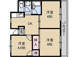 ピースフルハウス 3DKの間取図画像