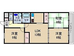 エクセレント千里丘 3階3LDKの間取り