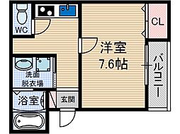 フジパレス阪急茨木南 3階1Kの間取り