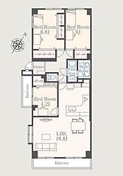 ライオンズマンション宮前平第2 3LDKの間取図画像