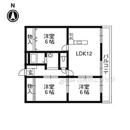 阪急嵐山線 松尾大社駅 徒歩5分の賃貸マンション 3階3LDKの間取り