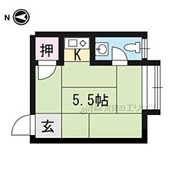レジデンス西小路 ワンルームの間取図画像