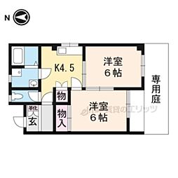第2みそのハイツ 1階2DKの間取り