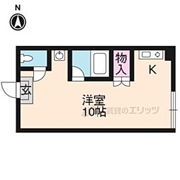 サントピア太秦 ワンルームの間取図画像