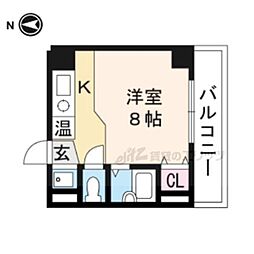 リベーラ塩屋 2階ワンルームの間取り