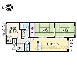 阪急嵐山線 松尾大社駅 徒歩7分の賃貸マンション 3階3LDKの間取り